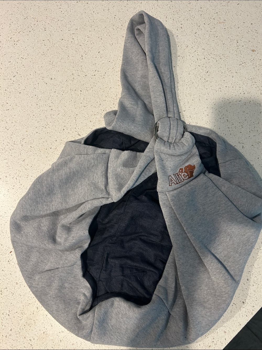 Grey Small Pet Sling Carrier with Ring Strap